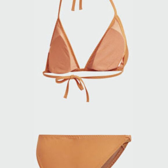 ADIDAS womens 16" 3-Stripes Swim Suit orange DY6374 - Picture 6 of 7